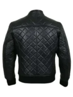 Casual Wear Men Black Quilted Leather Jacket