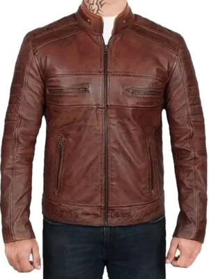 Mens-Brown-Distressed-Leather-Biker-Jacket