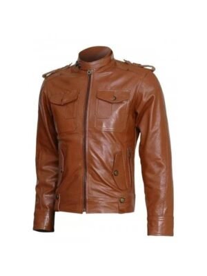 Mens Tan Leather Jacket