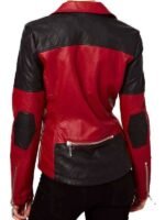 Stylish Motorcycle Red and Black Leather Jacket