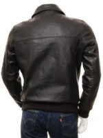 MEN'S BLACK LEATHER BOMBER JACKET: CULMSTOCK