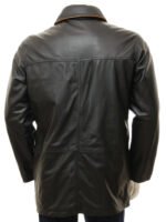 MEN'S BLACK LEATHER COAT: CADELEIGH