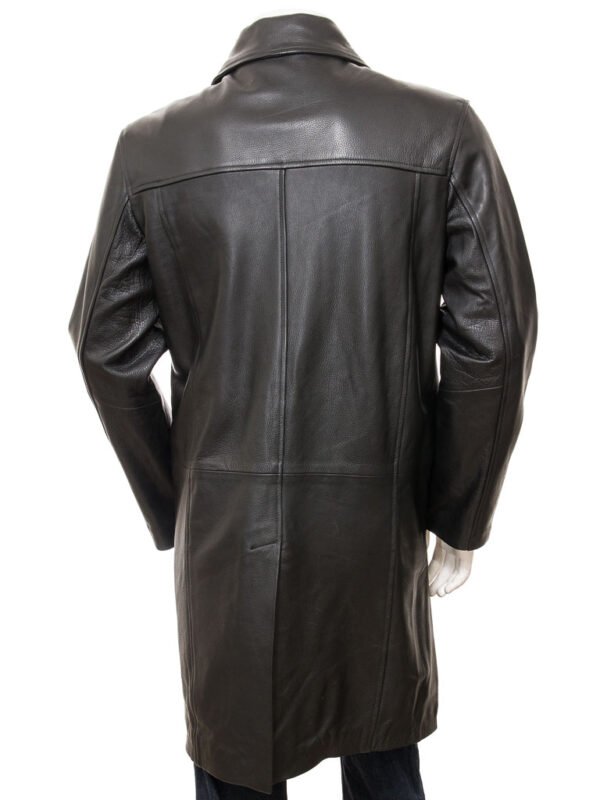 MEN'S BLACK LEATHER COAT: PUDDINGTON