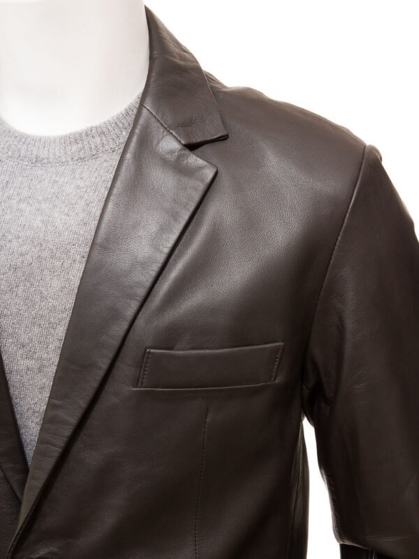 MENS LEATHER BLAZER IN BROWN: ALPHINGTON