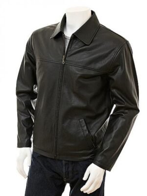 MEN'S BLACK HARRINGTON LEATHER JACKET